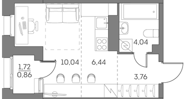 Студия, 25&nbsp;м²