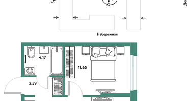 2-к. квартира, 38&nbsp;м²