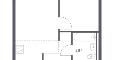 Студия, 34&nbsp;м²