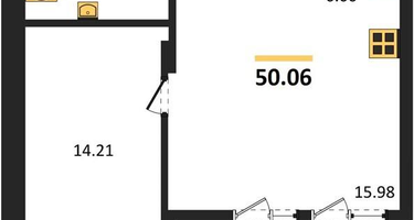 1-к. квартира, 50,1&nbsp;м²