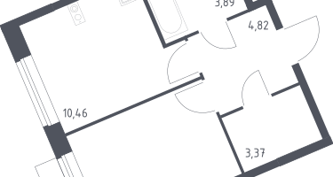 1-к. квартира, 32&nbsp;м²
