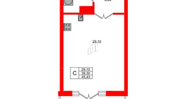 Студия, 45&nbsp;м²