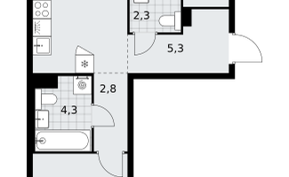 2-к. квартира, 59&nbsp;м²