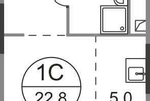 Студия, 22&nbsp;м²