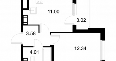 1-к. квартира, 32&nbsp;м²