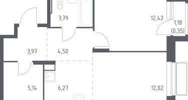 Студия , 48&nbsp;м²