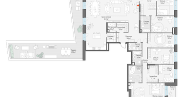 6-к. квартира, 392 м²