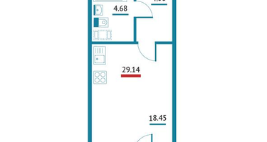 Студия, 29&nbsp;м²