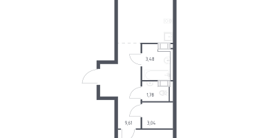 1-к. квартира, 48&nbsp;м²