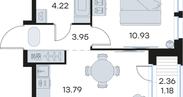 1-к. квартира, 34 м²