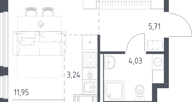 Студия, 24&nbsp;м²