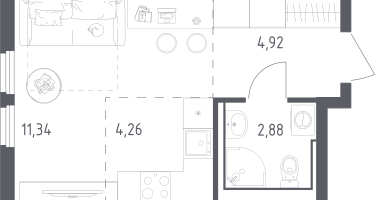 Студия, 24&nbsp;м²