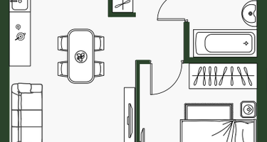 1-к. квартира, 36&nbsp;м²