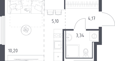 Студия, 22&nbsp;м²