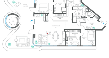 4-к. квартира, 182&nbsp;м²