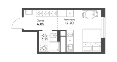 Студия, 20 м²
