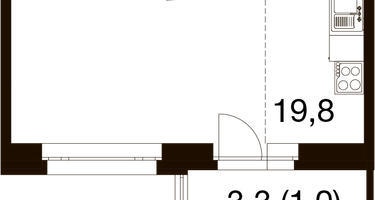 Студия, 32&nbsp;м²