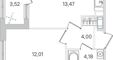 1-к. квартира, 35&nbsp;м²