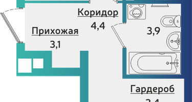2-к. квартира, 50&nbsp;м²