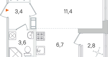 Студия, 26&nbsp;м²