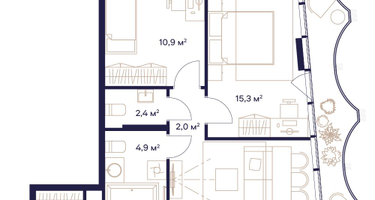 2-к. квартира, 67 м²