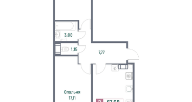 Студия, 67&nbsp;м²