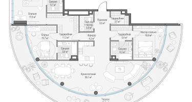 3-к. квартира, 167 м²