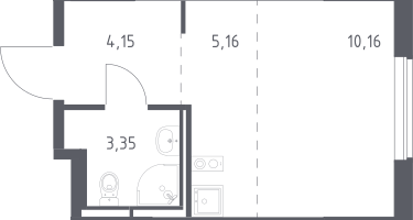 Студия , 22&nbsp;м²