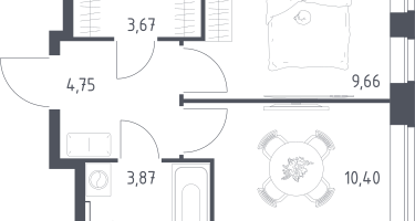 1-к. квартира, 32&nbsp;м²