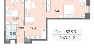 Студия, 35 м²