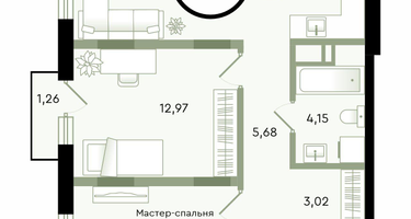 2-к. квартира, 61&nbsp;м²
