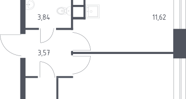 1-к. квартира, 33&nbsp;м²