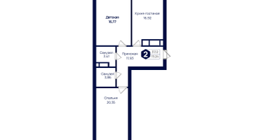 2-к. квартира, 73&nbsp;м²