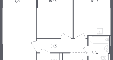 2-к. квартира, 52&nbsp;м²
