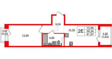 1-к. квартира, 41&nbsp;м²