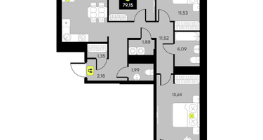 3-к. квартира, 79&nbsp;м²