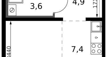 Студия, 26&nbsp;м²