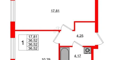1-к. квартира, 36 м²