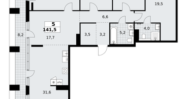 5-к. квартира, 141&nbsp;м²
