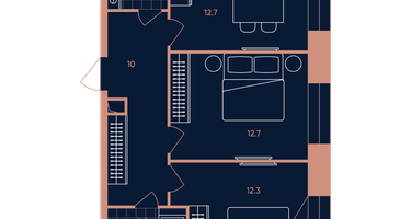 2-к. квартира, 55&nbsp;м²