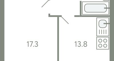 1-к. квартира, 39&nbsp;м²