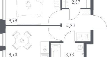 1-к. квартира, 30&nbsp;м²