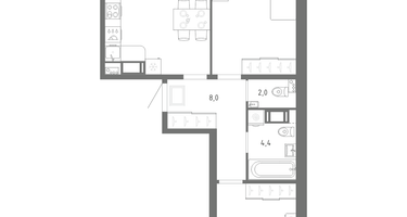 2-к. квартира, 65&nbsp;м²