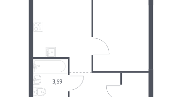 1-к. квартира, 37&nbsp;м²