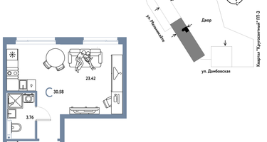 Студия, 30&nbsp;м²