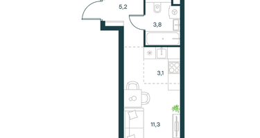 Студия, 23&nbsp;м²
