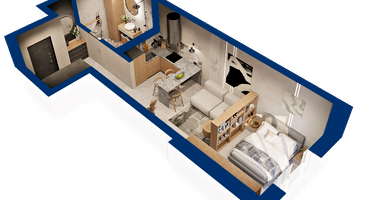 Студия, 35 м²