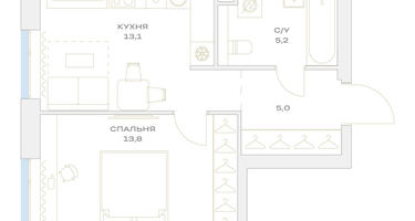 1-к. квартира, 37 м²