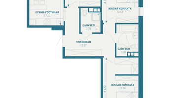 3-к. квартира, 95&nbsp;м²