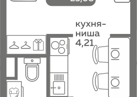 Студия, 20&nbsp;м²